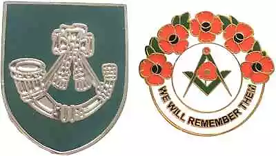 £9.99 • Buy Light Infantry British Army Badge And Masonic We Will Remember Enamel Badge