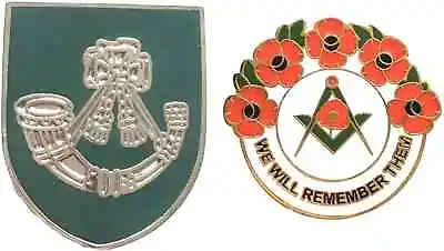 Light Infantry British Army Badge And Masonic We Will Remember Enamel Badge • £9.99