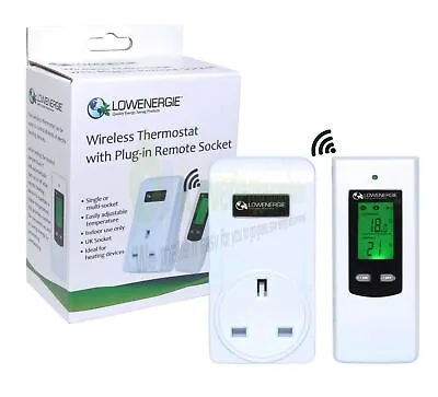 Plug In Heating Thermostat Remote Control Wireless Digital Electric RF Socket  • £22.99