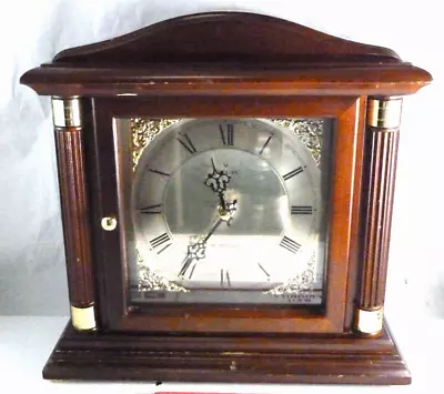 Bulova Westminster Quartz Bramley II Chiming Mantel Clock Walnut Wood Brass • $64.85