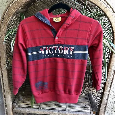  Vintage Victory Motorcycle Roadking Custom Kids Sz Med Red Hoodie Sweatshirt  • $14.47