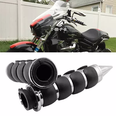 For Suzuki Boulevard M109R M90 M50 1  Handlebar Hand Grips Spike Chrome Rubber M • $32.15