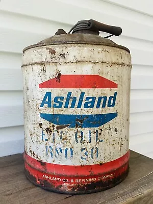 Vintage Ashland Oil & Refining Company 5gal Can - Oil Gas Gasoline Garage Decor • $125