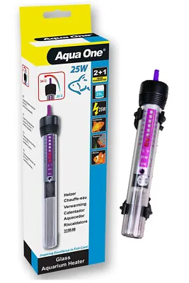$29.79 • Buy Aqua One Automatic Aquarium Fish Tank 25W Submersible Glass Water Heater 