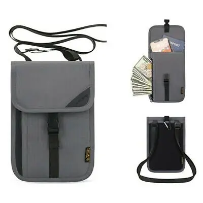 Travel Wallet Bag Neck Stash Pouch Passport Cards Holder RFID Blocking Security • £7.10