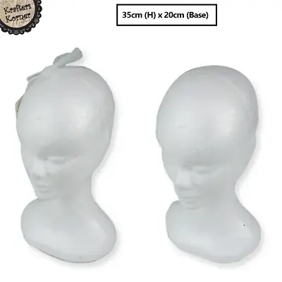 2 X Female Foam Mannequin Manikin Head Model Hat Wig Scraf Display Stand 35cm • $34.95
