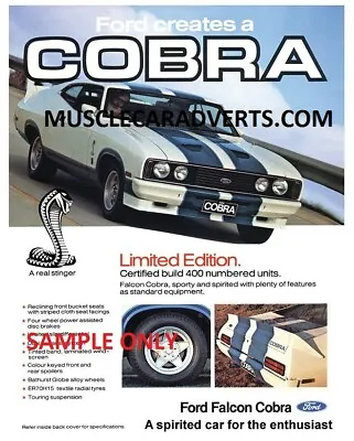 1978 Xc Ford Cobra 5.8 Falcon A3 Poster Ad Sales Brochure Advertisement Advert • $14.50