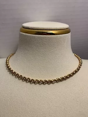 Beautiful Monet Vintage Gold Tone Ribbed Ring Choker Necklace  • $18