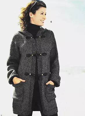 £3.59 • Buy Knitting Pattern Copy Ladies Designer Hooded Duffle Coat Chunky 42-48   412F