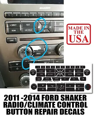 2011-14 Ford Radio Climate Control Button Repair Decals Ford Mustang Shaker • $29.95