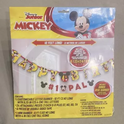 Disney Junior Mickey Mouse Jumbo Letter Banner Kit 10 Feet Long Birthday Decor ! • $15