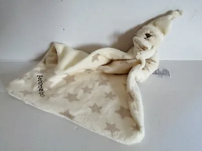 Mothercare Bedtime Bear Rattle Blankie Beige White Blanket Comforter  Star Hugs • £15
