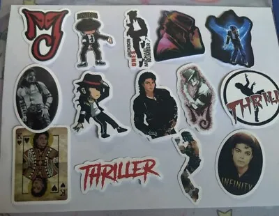New 14 Michael Jackson Themed Stickers Bad Lyrics Image Scrapbook Laptop Hydrof • $4.99