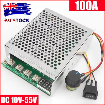 DC10V-55V 12V 24V 48V 100A PWM Motor Speed Controller CW CCW Reversible Switch • $30.07