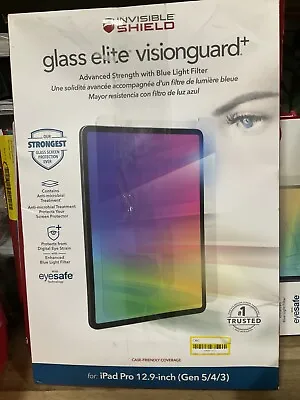 ZAGG Invisible Shield Glass Elite Visionguard+ For IPad Pro 12.9-inch Gen 5/4/3 • $35