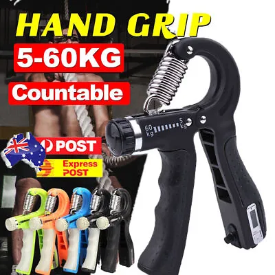 $6.99 • Buy 5-60Kg Adjustable Power Hand Grip Forearm Exerciser Gripper Strengthener Trainer