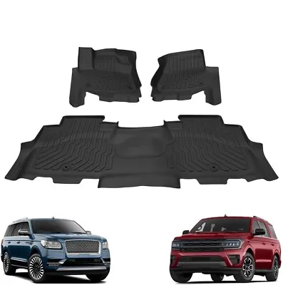 All Weather TPE Floor Mats Fit 2018-24 2ND Row Ford Expedition Lincoln Navigator • $89.90