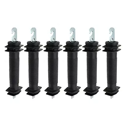 6 Pcs Electric Fence Plastic Heavy Duty Gate Handle Insulators With Spring(Black • $22.01