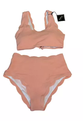 NWT Zaful Large Sz 8 Tie Back Bikini Swimsuit Blush Pink Color Swimwear • $6