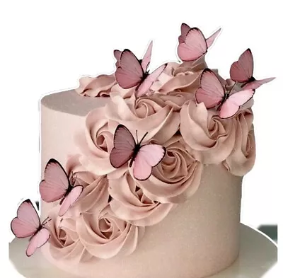 24 X Edible Wafer Butterfly Birthdays Anniversary Weddings Baby-shower Cake • $12.09