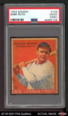 1933 Goudey #149 Babe Ruth Yankees HOF PSA 2 (MC) - GOOD • $9150