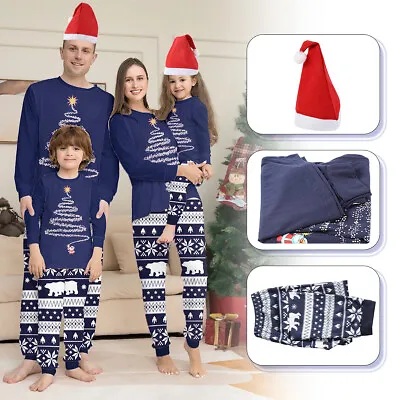 Christmas Family Matching Pyjamas Adult Kids Nightwear Sleepwear Pjs Set Xmas UK • £10.99