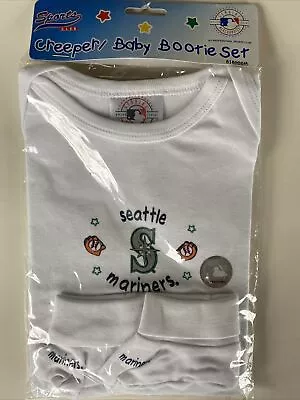 Seattle Mariners Shirt W/Snaps & Bootie Set Baby 0-6 Months NIP NEW • $15