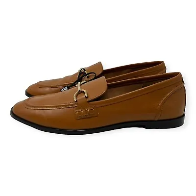 NIB Zara Brown Buckled Soft Leather Loafers Size 11 EU 42 • $65