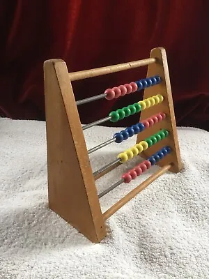 Vintage Wooden Abacus Beaded Counting Frame • £5