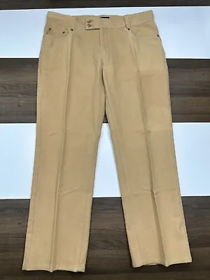 Kenneth Cole New York Mens 38x32 Beige Suede Dress Pants Straight Khaki Slack • $21.24