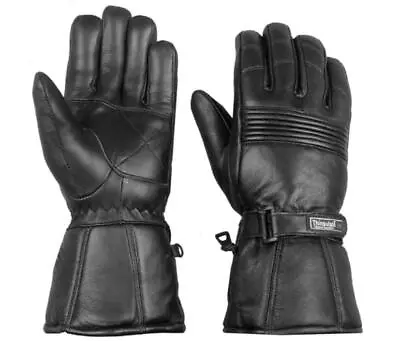 Men Genuine Soft Leather Thinsulate Motorcycle Motorbike Riding Winter Gloves • $14.99