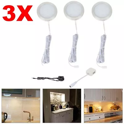 £8.39 • Buy 3PCS Under Cabinet Lights Kit LED Kitchen Counter Closet LED Puck Display Lamp