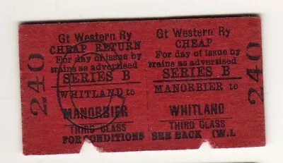 Railway  Ticket GWR Manorbier - Whitland • £3.99
