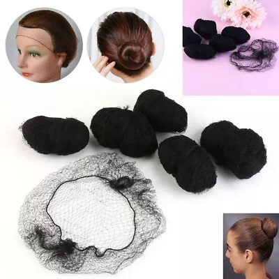 Dark Brown Hair Nets For Buns Hair Accessories For Women 100x Black Invisible • $9.23