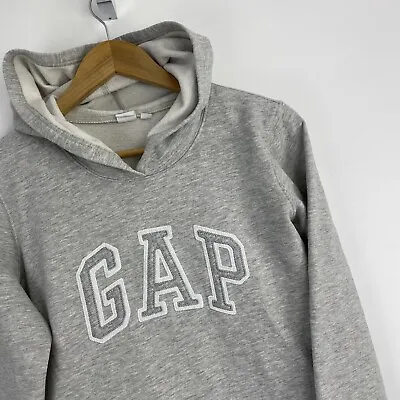 Gap Hoodie Womens Medium Grey Hooded Light Sweatshirt Spellout Pockets Pullover • £11.99
