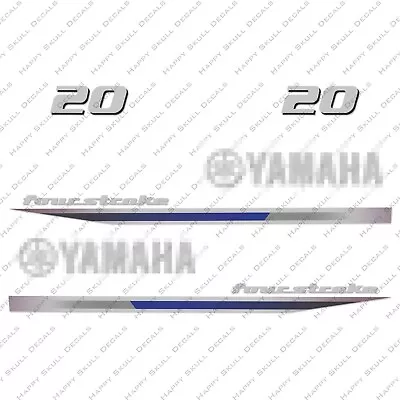 Yamaha 20HP Four Stroke Outboard Engine Decals Sticker Set Reproduction 2013 20 • $34.99