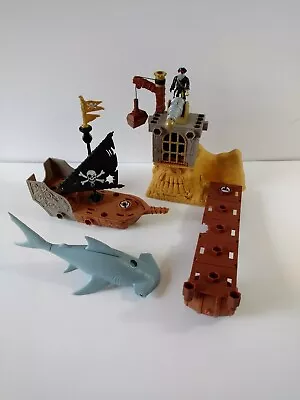  Matchbox Mega Rig Pirates Lair HTF Shark Treasure Bath Toy Collectible COMPLETE • $35.10