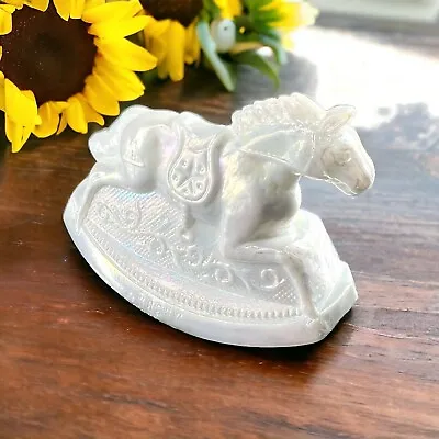 Vintage Westmoreland For Guernsey Glass “Rocky”Horse Figurine Pearlescent Slag • $19.99