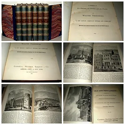 Old And New London Walter Thornbury 6 Volume Set Hardback Illustrated C1880+ • £399