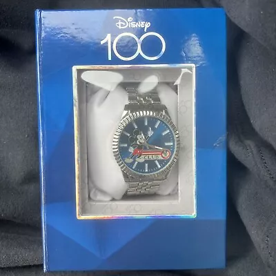 NIB Disney  100 Anniversary Dial Watch Silver Band/Blue Face - Mickey Mouse Club • $37.95
