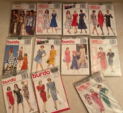 Buyer Choice: Sz 6-60 DRESSES/Jackets PLUS Sz $9.95 UNCUT BURDA Patterns Grp H • $9.95