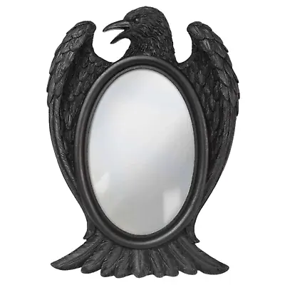 £24.99 • Buy Alchemy Gothic Black Raven Crow Bird Wings Resin Mirror Frame  22.5cm