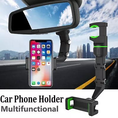 Universal 360° Clip On Rear View Mobile Cell Phone Holder Car Mount Stand Cradle • $6.64