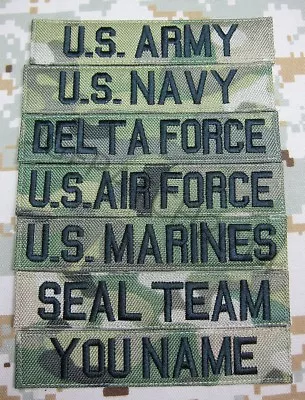 Nylon Multicam Chest Tapes Custom Name Tapes ARMY NAVY Embroidery Patch Black • $4.50