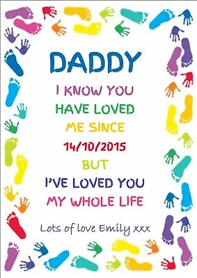 Daddy Grandad Fathers Day Birthday Christmas Gift Personalised Word Art A4 Print • £2.49