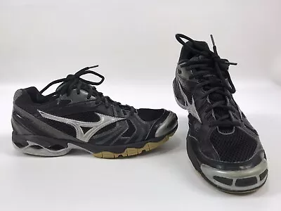 Mizuno Wave Bolt 2 Volleyball Shoes Black Silver Womens Size 10 • $24.99