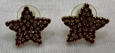 18KGP Red Star Earrings. Made With Swarovski Crystals. Rare Find. Party. Event • $34