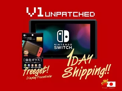 Nintendo Switch Unpatched V1 Hac-001 Console+glassFilm Tested! [1dayshipping] • $149.99