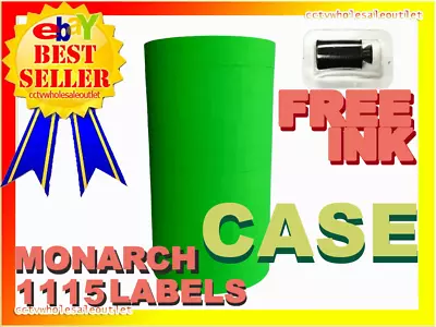 1 Case Fluorescent Green Label For Monarch 1115 Pricing Gun 16 Sleeves=160 Rolls • $275.85