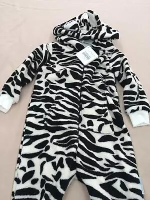 Nursery Time Baby Hoody Animal Print Zebra All In One • £7.99